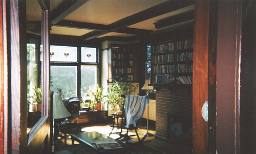 Facing the front window of the 609 Library  (July, 2004)